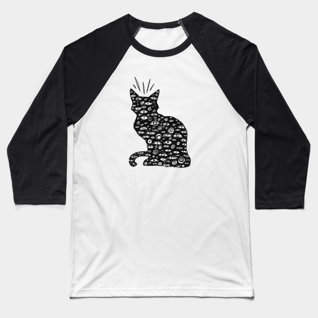 Cat Eyes Baseball T-Shirt by InkedinRed